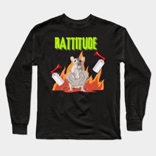 Rattitude-Rattus Funny Rat Lover Long Sleeve T-Shirt